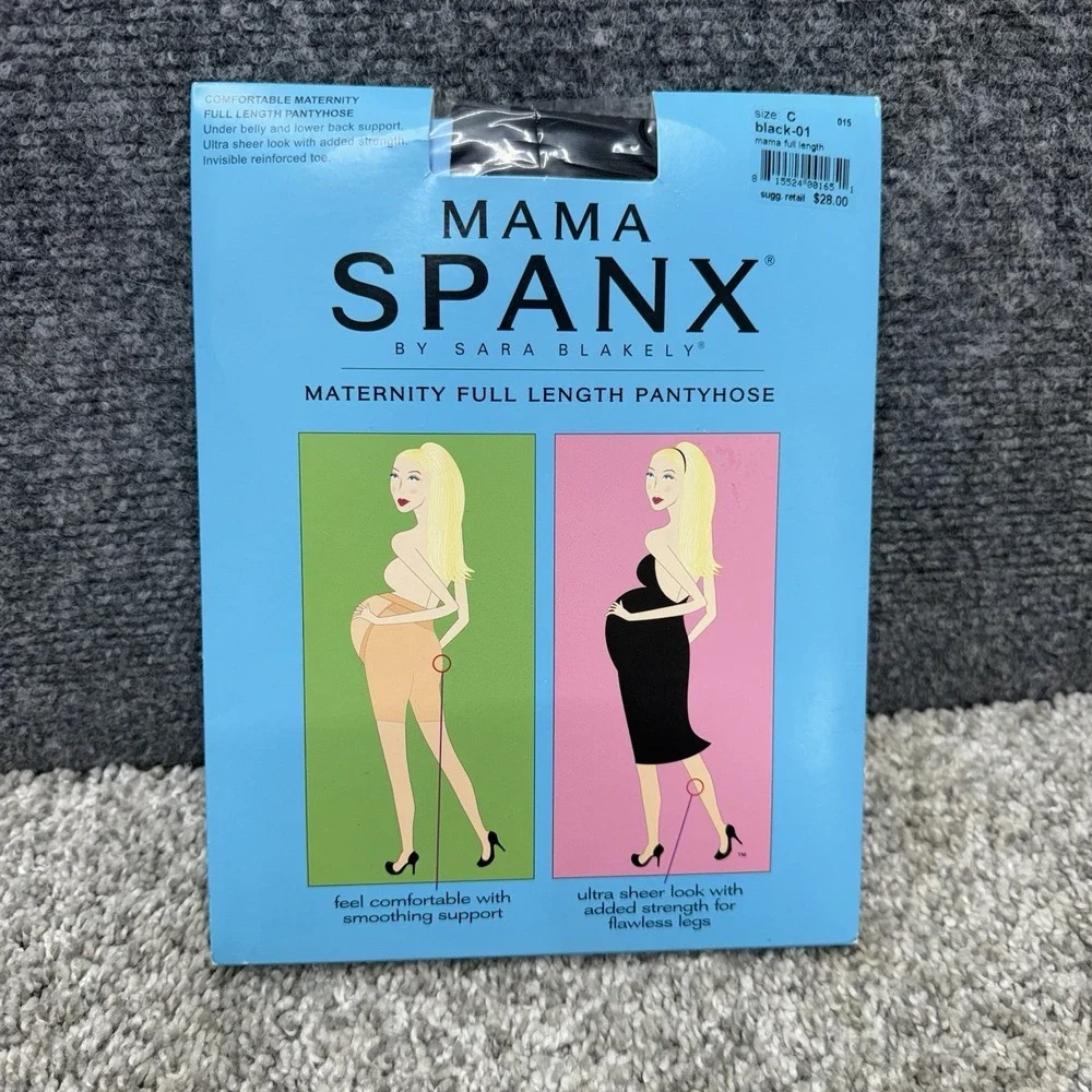 Mama Spanx by Sara Blakely Maternity full length pantyhose size C Black-01